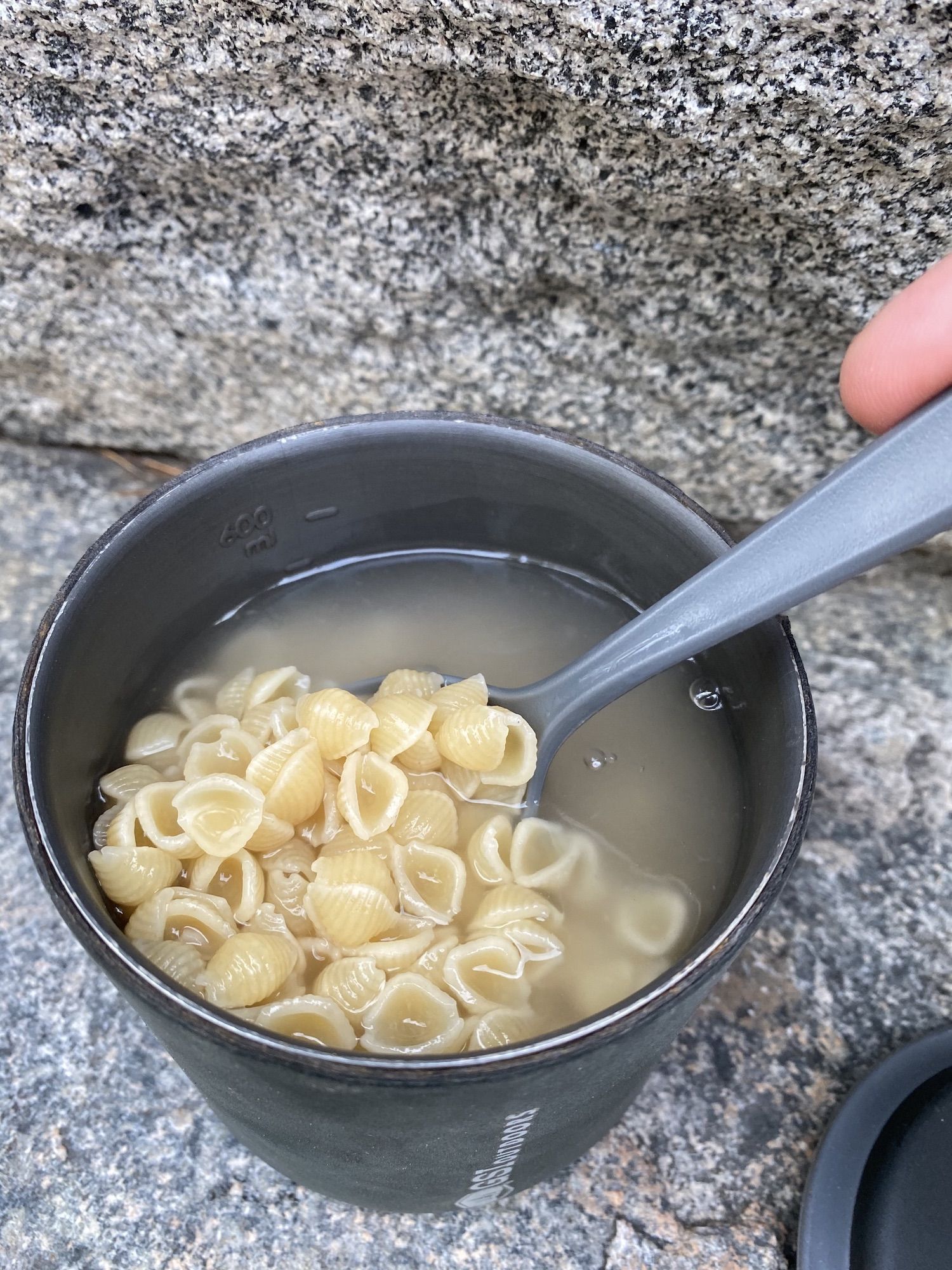 Macaroni in a small pot