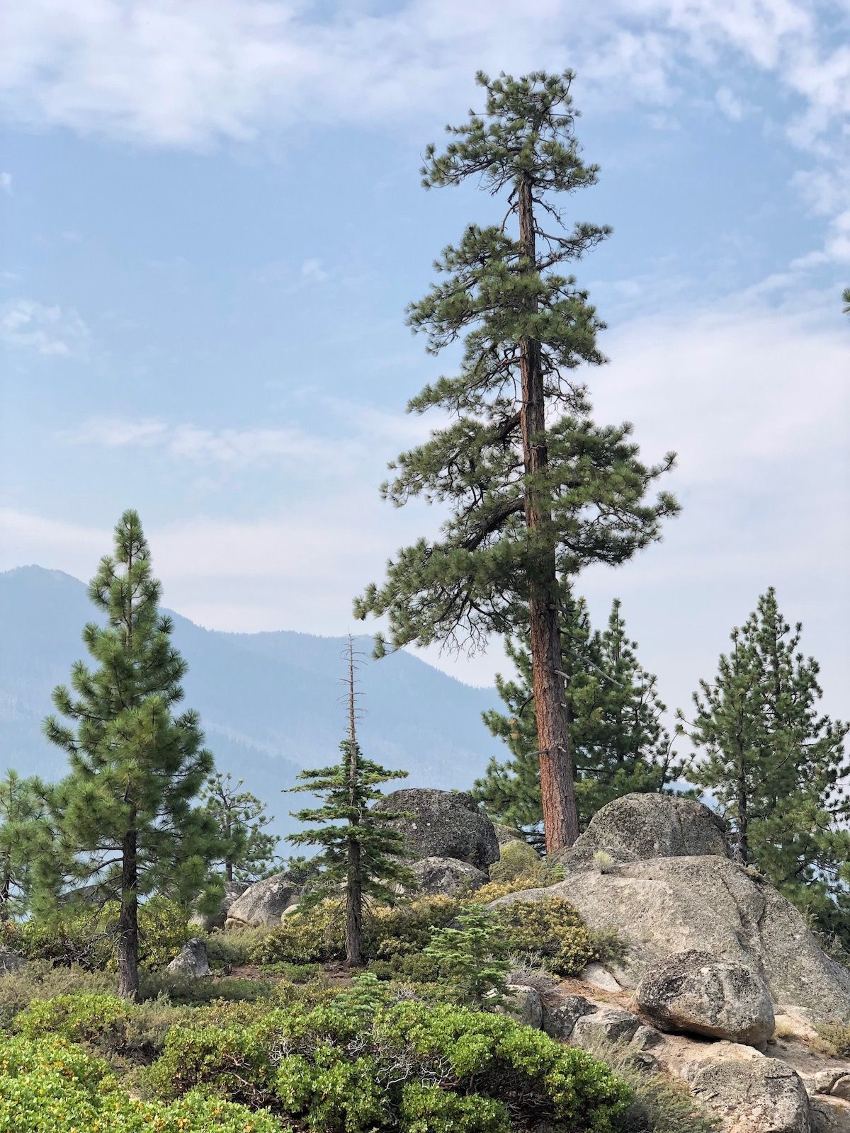 Blue skies and granite.