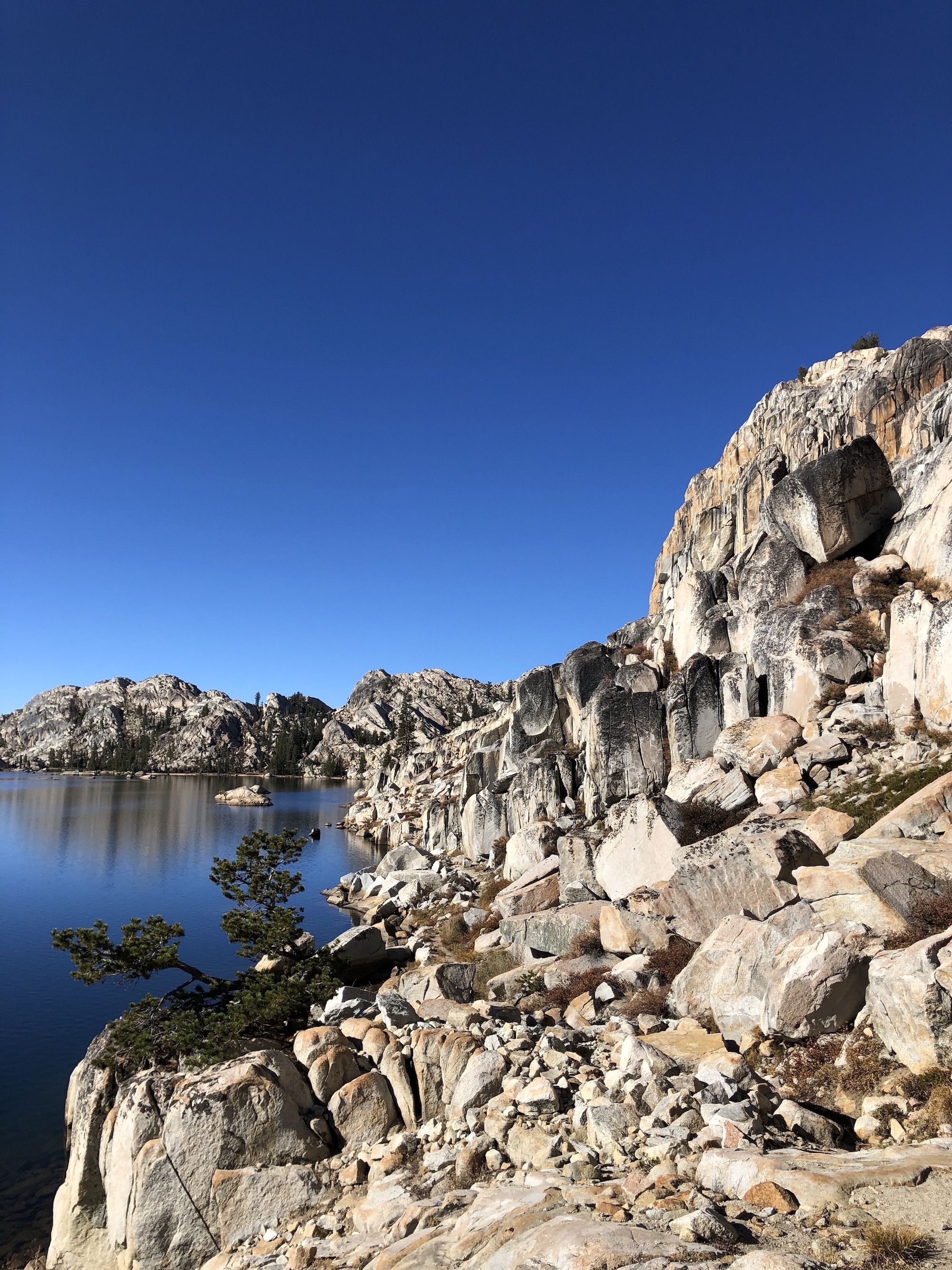 A rocky lakeshore