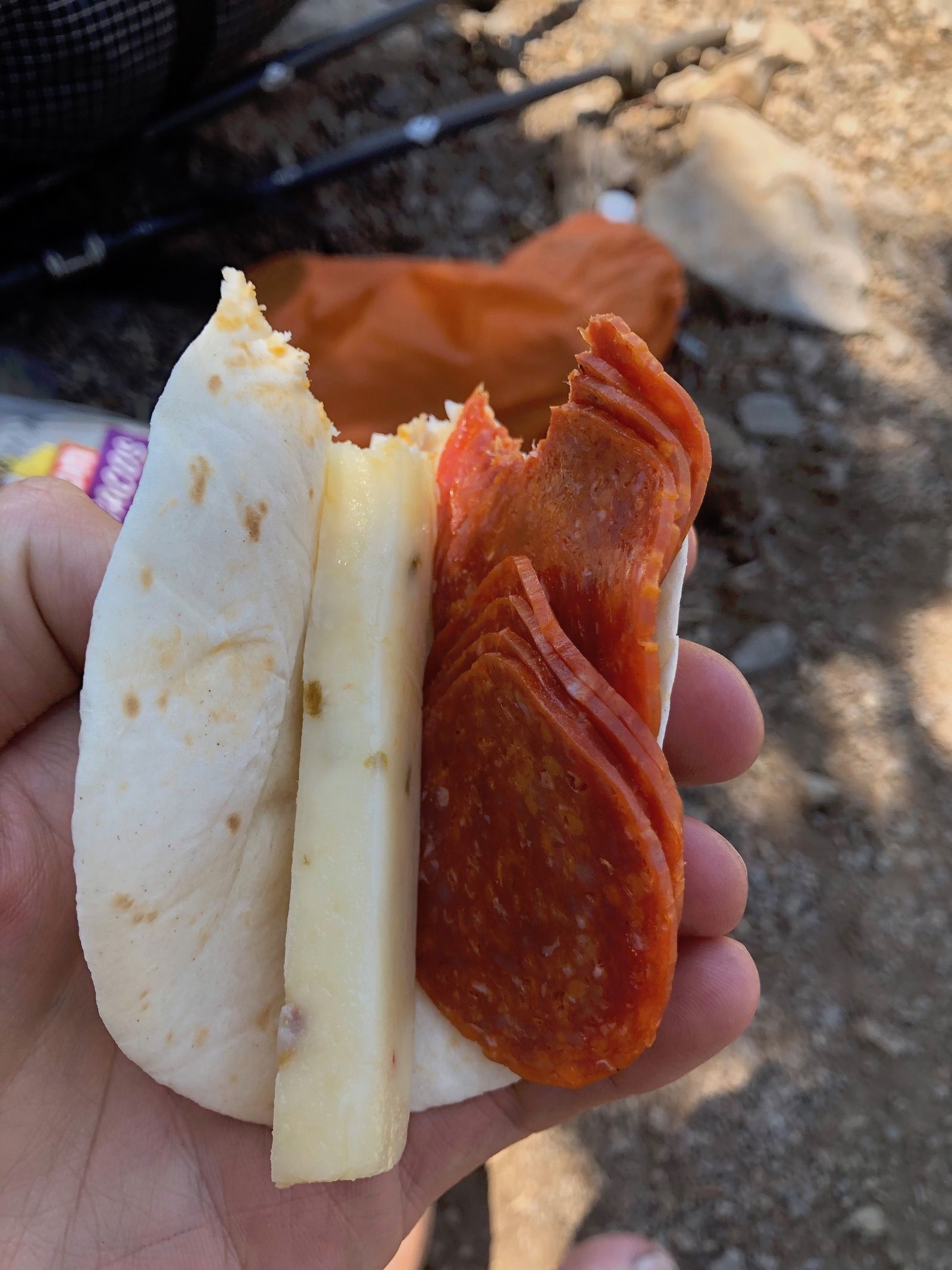 A healthy hiker snack.