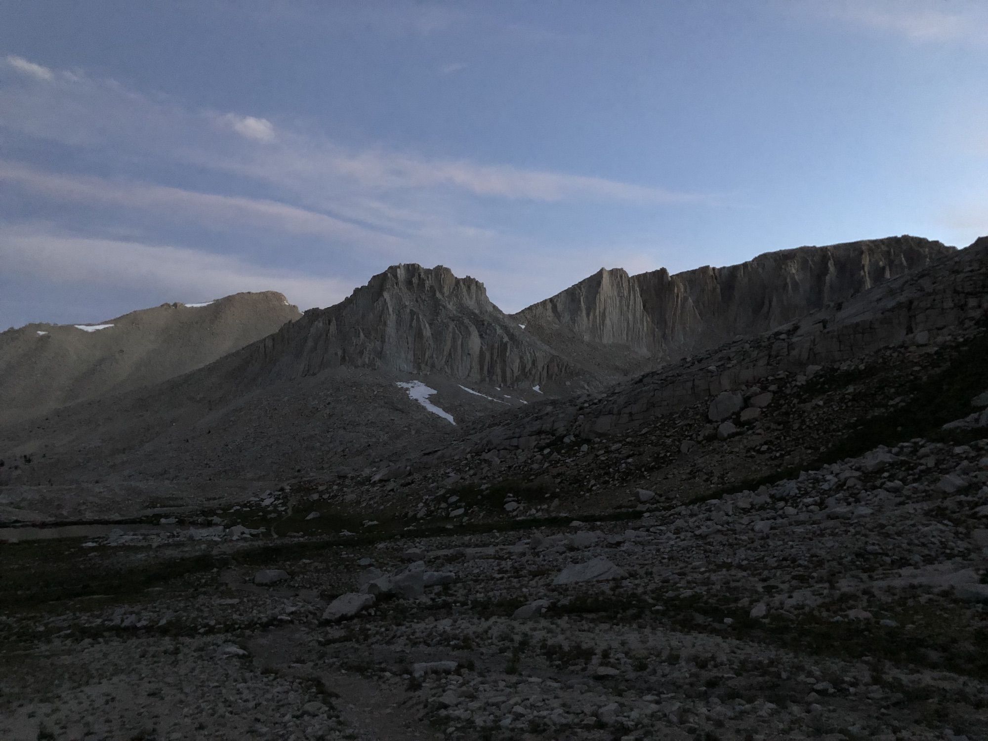 Dimly lit mountains