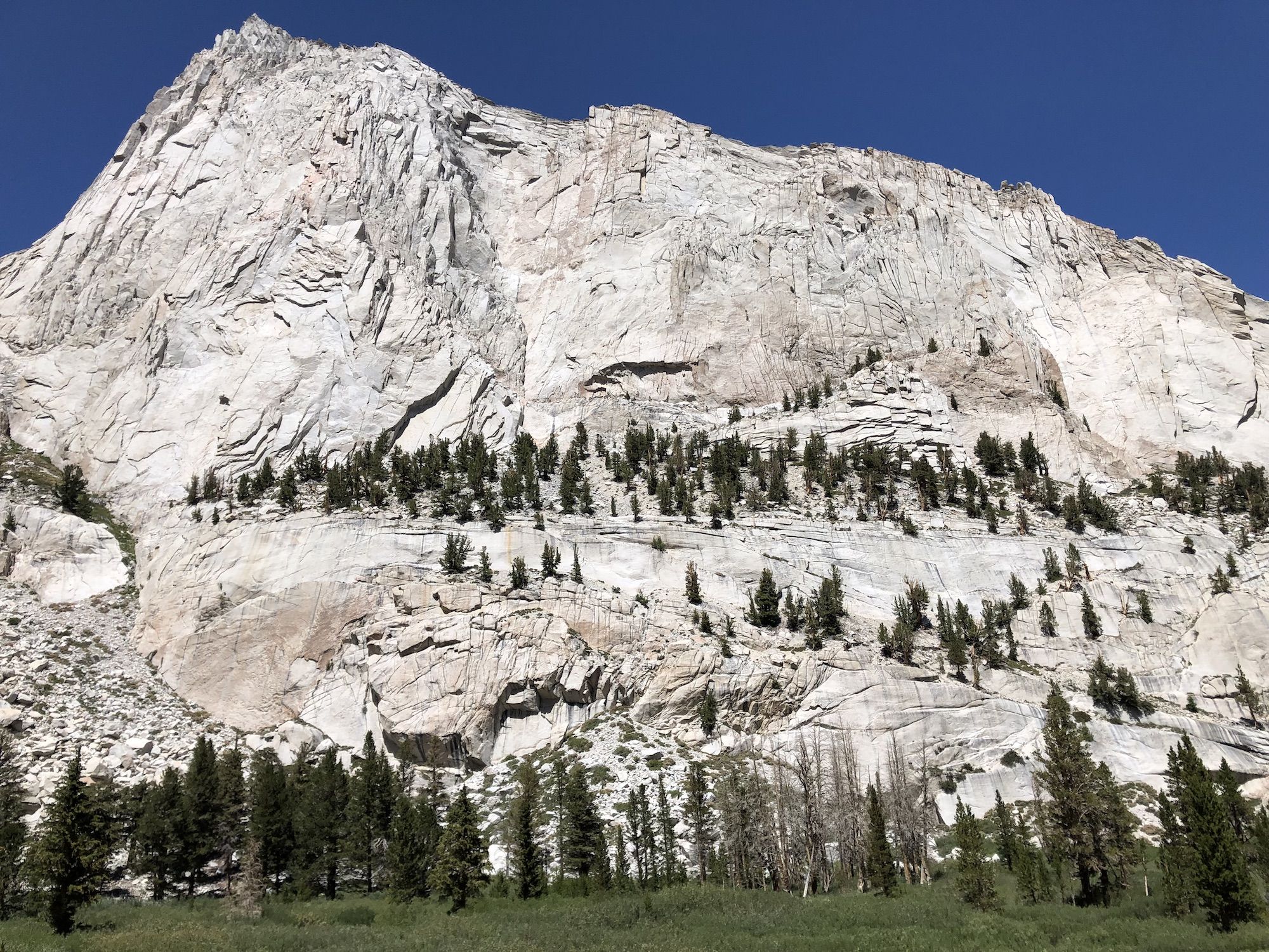 A tall granite wall.