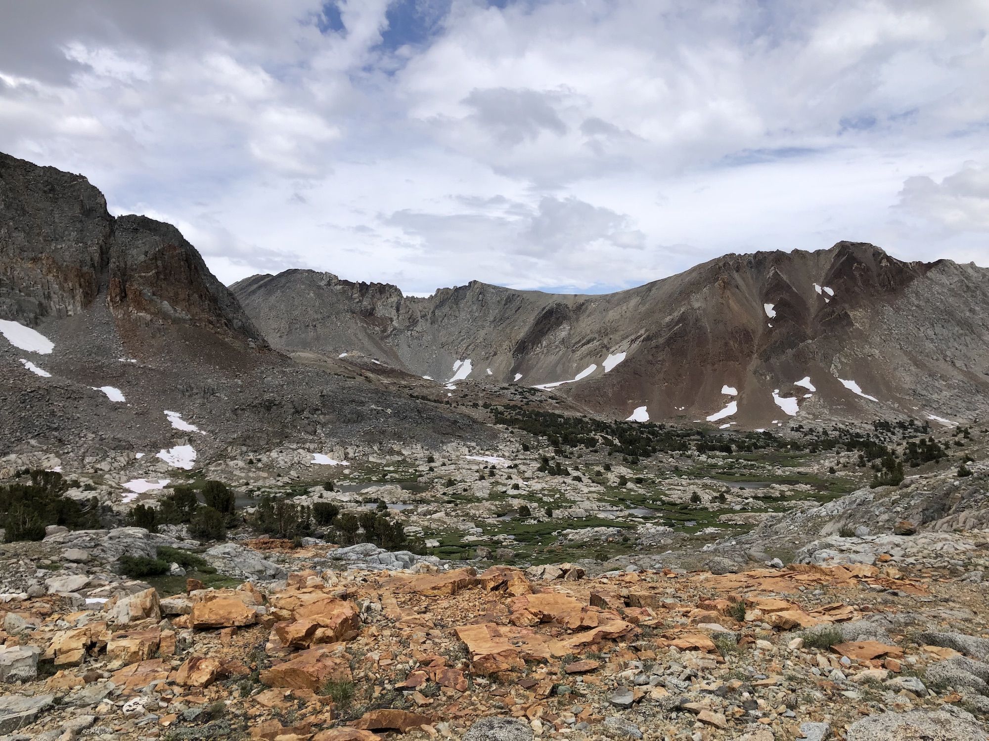 Red colored rocks and mountains.