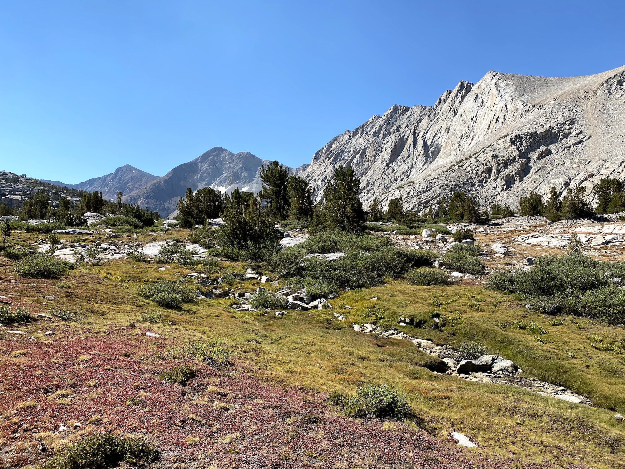 High alpine meadows surrounded by mountains. 