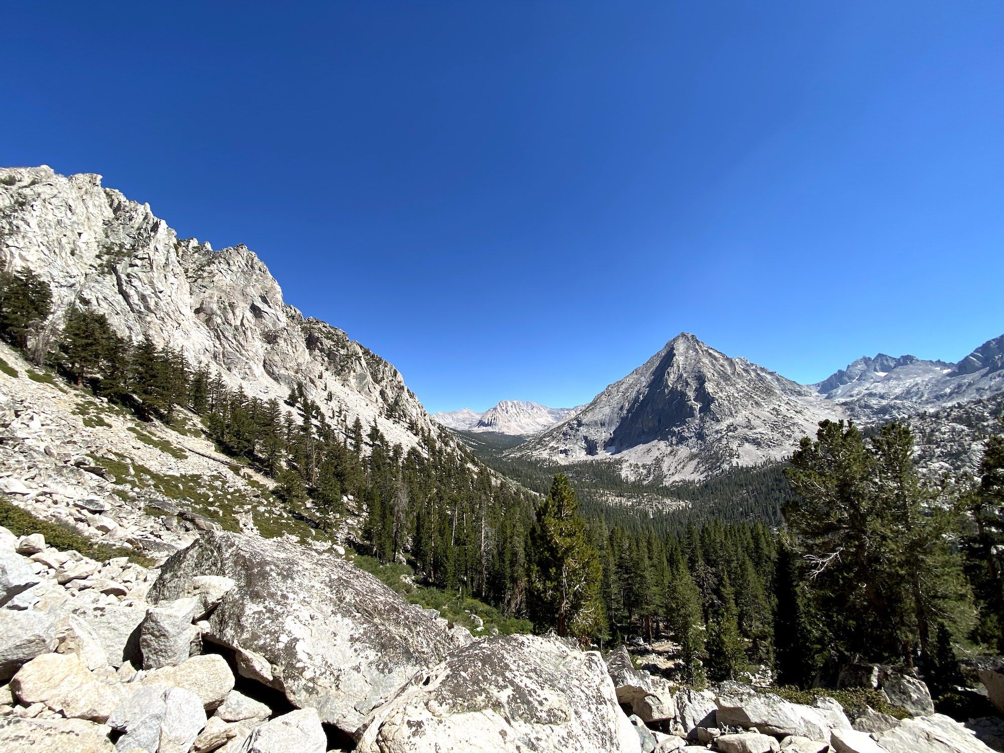 A mountain valley view. 