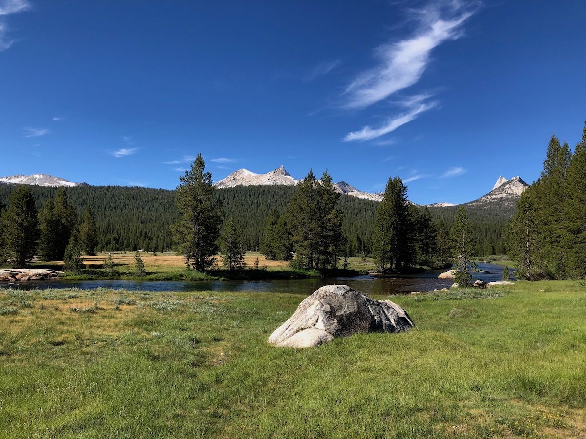 Looking back towards Cathedral Peak.