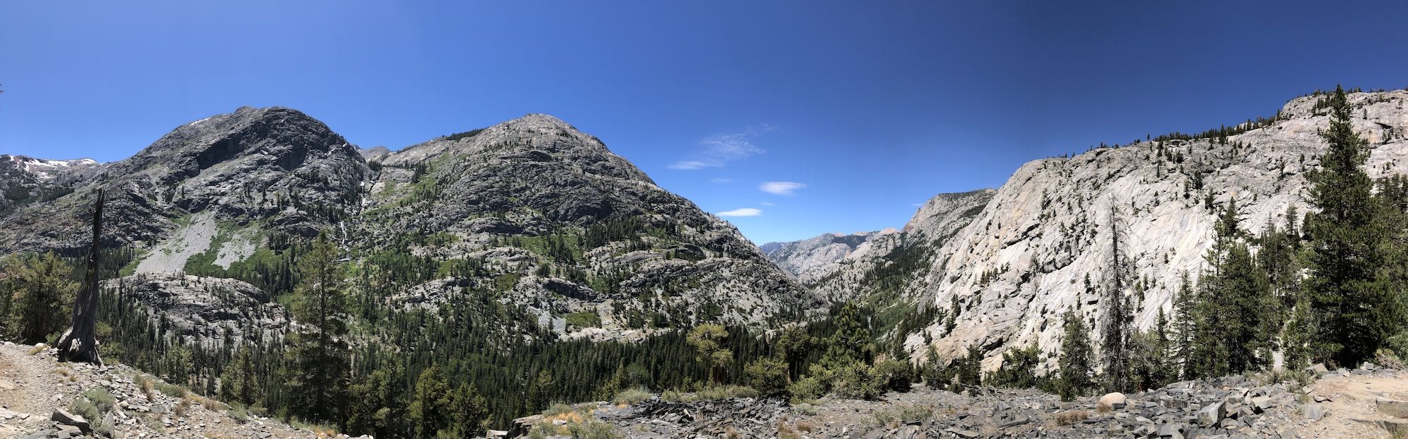 Mountain landscape looking down a valley