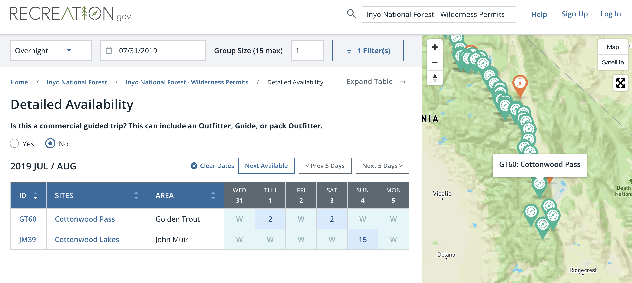 nobo permit availability