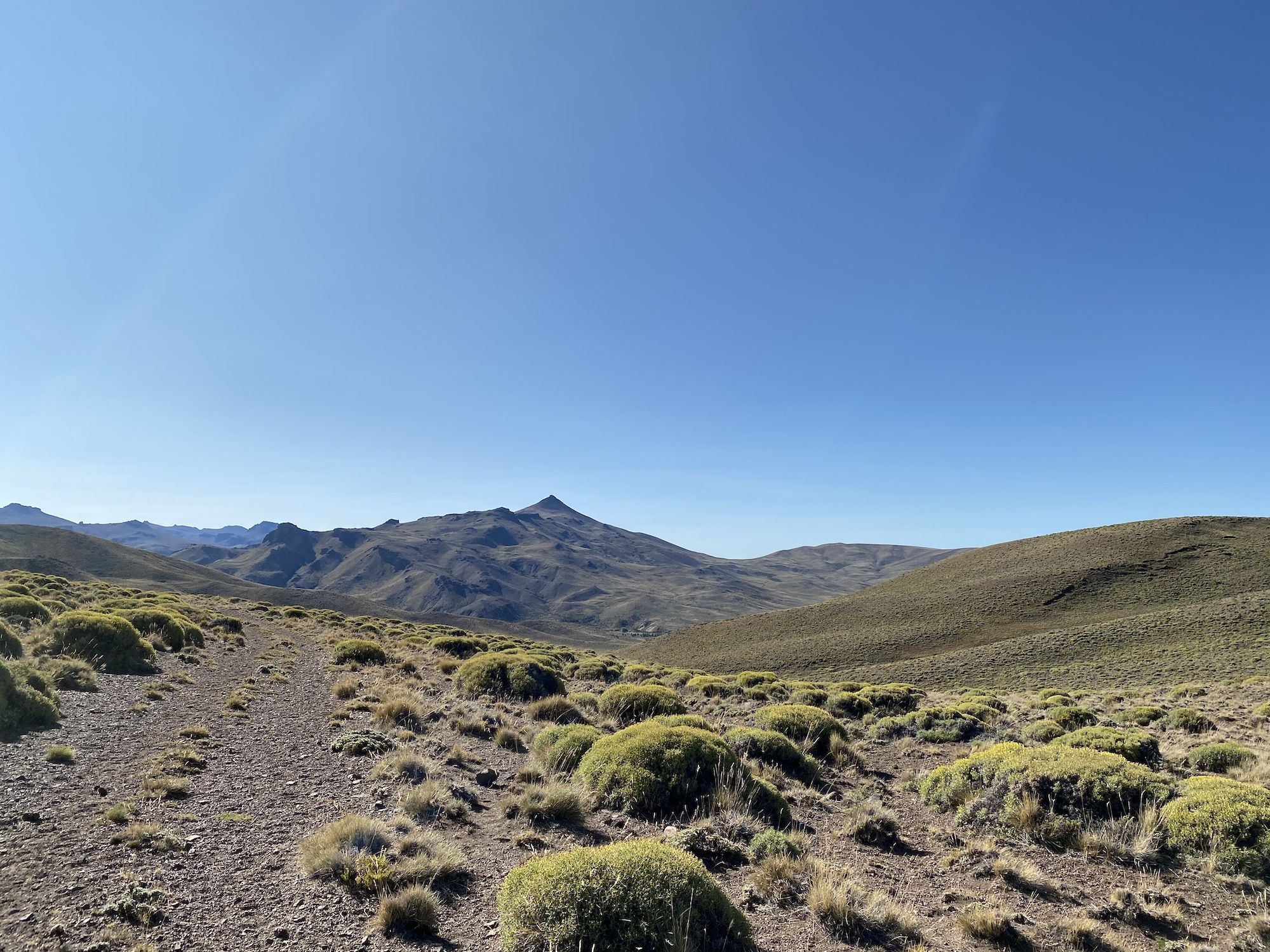 A mountainous prairie landscape