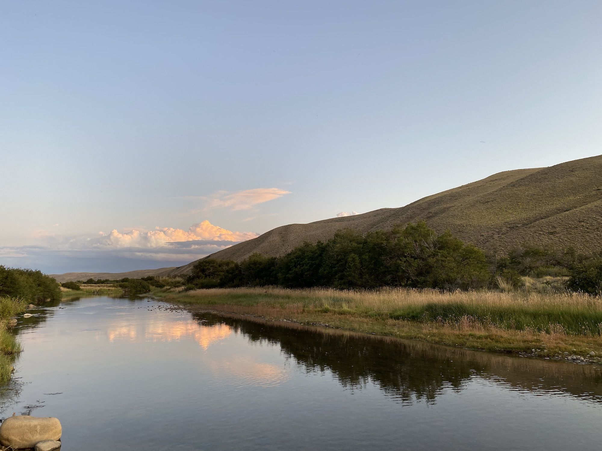 Sunset over a river