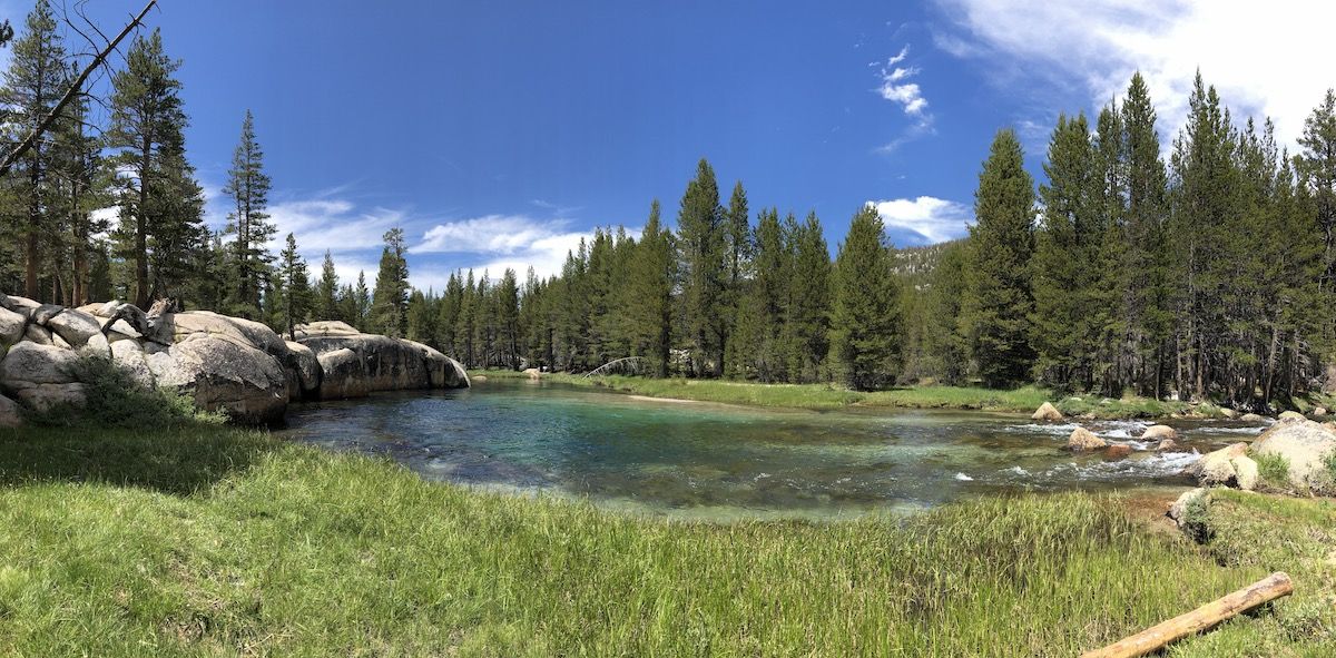 A blue pool in Lyell Fork.