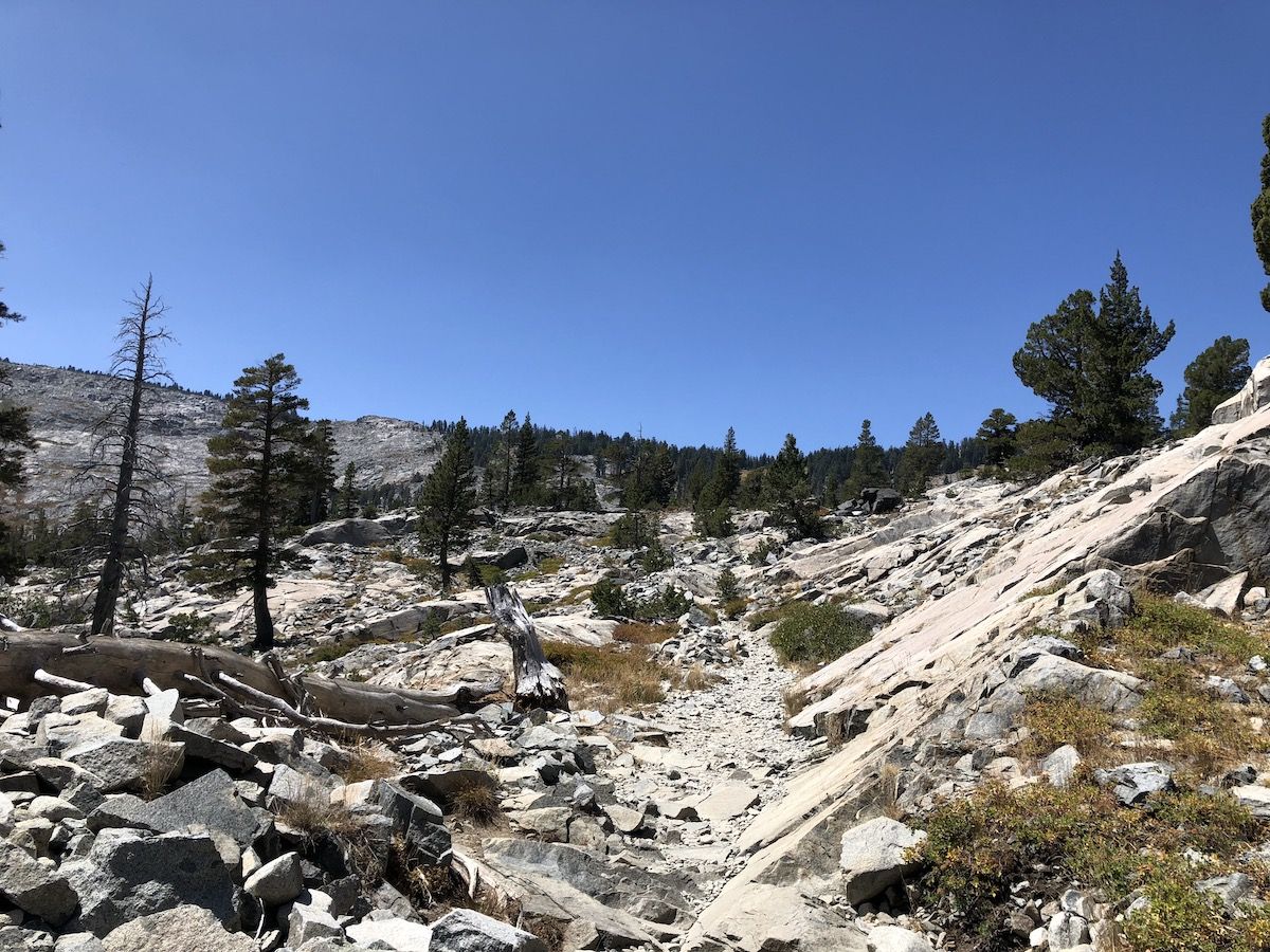 The trail was very rocky.