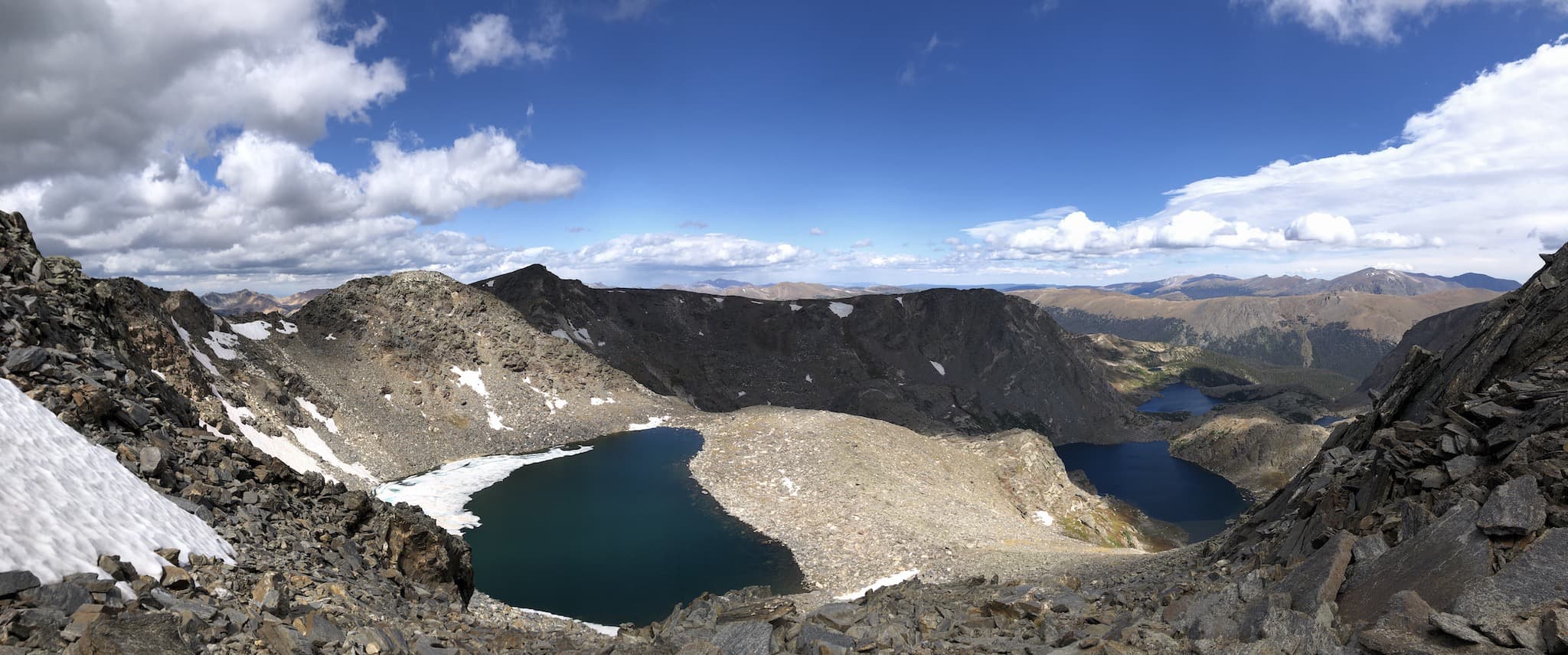 Three small mountain lakes