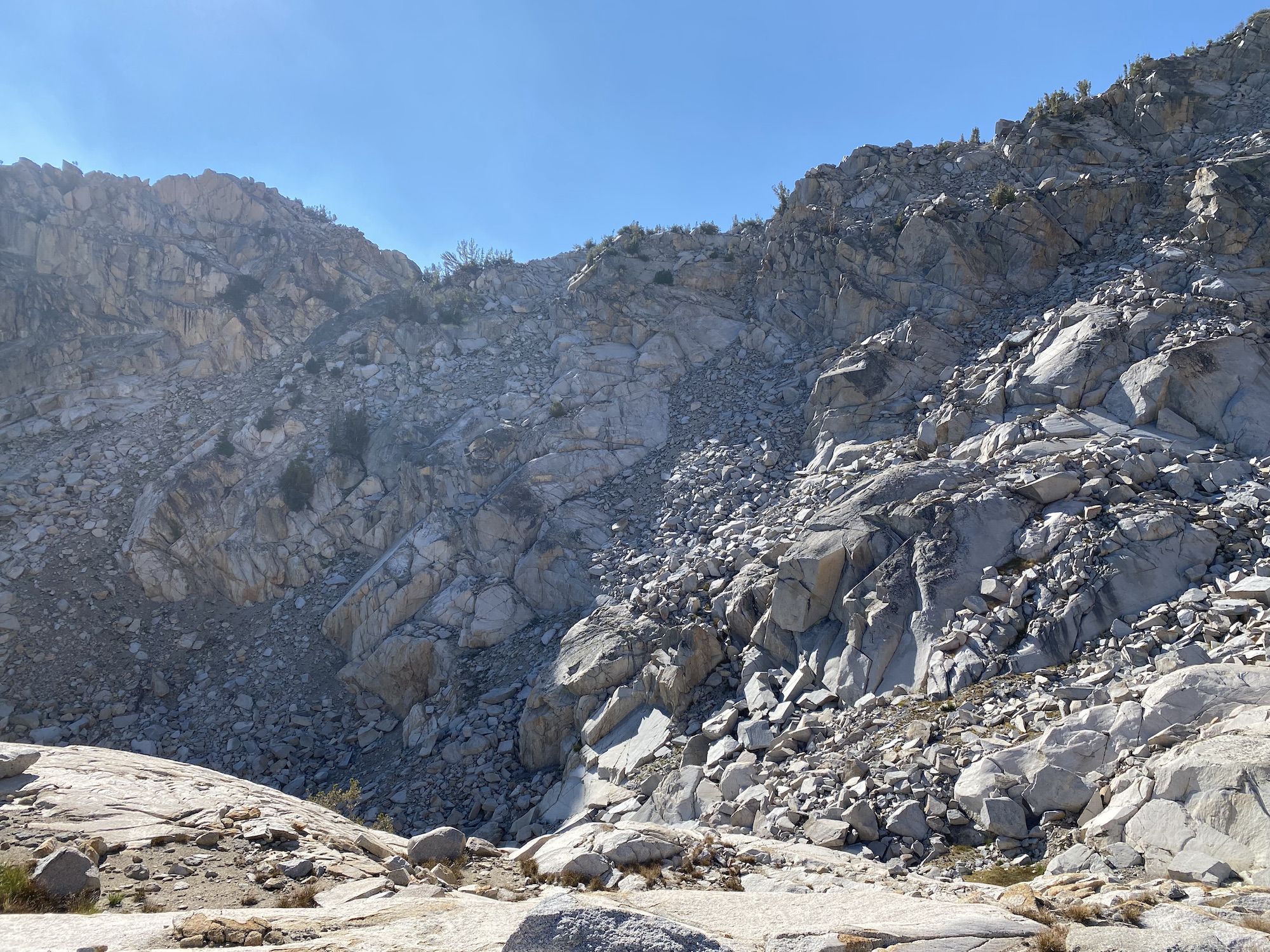 A mountainside consisting of mostly loose rocks.