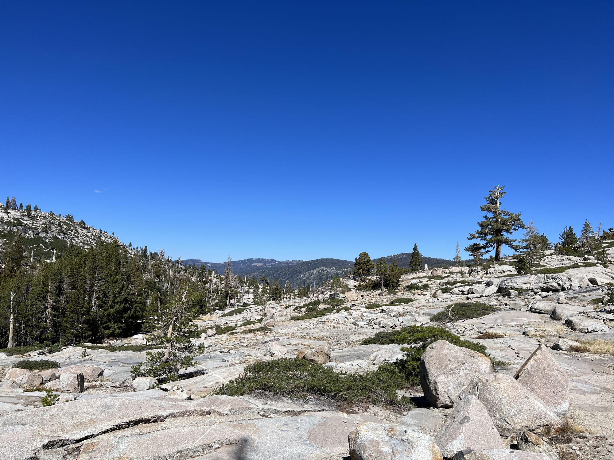 An open view over granite with big boulders.